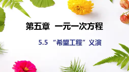 应用一元一次方程——“希望工程”义演课件