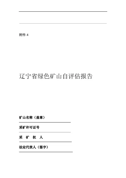 辽宁省绿色矿山自评估报告