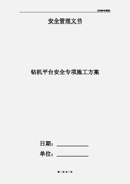 钻机平台安全专项施工方案