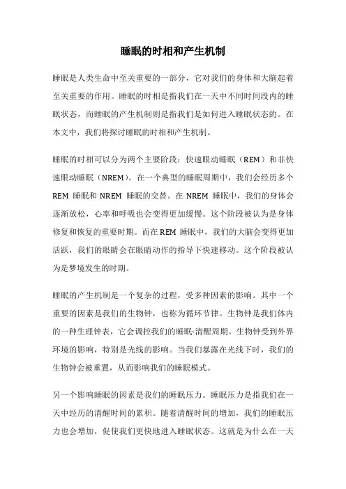 睡眠的时相和产生机制