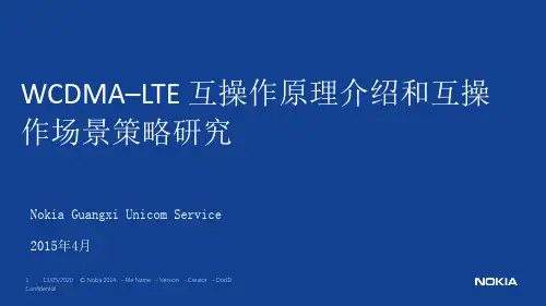 WCDMA–LTE 互操作原理介绍和互操作场景策略研究
