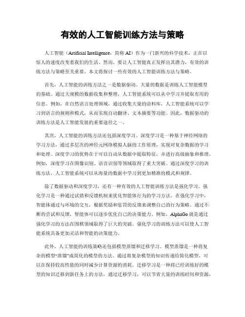 有效的人工智能训练方法与策略