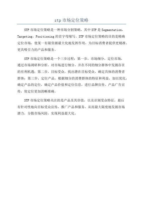 stp市场定位策略