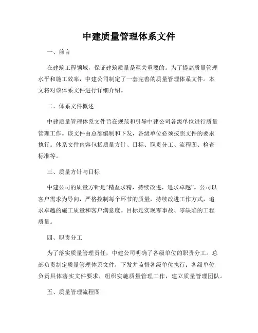 中建质量管理体系文件