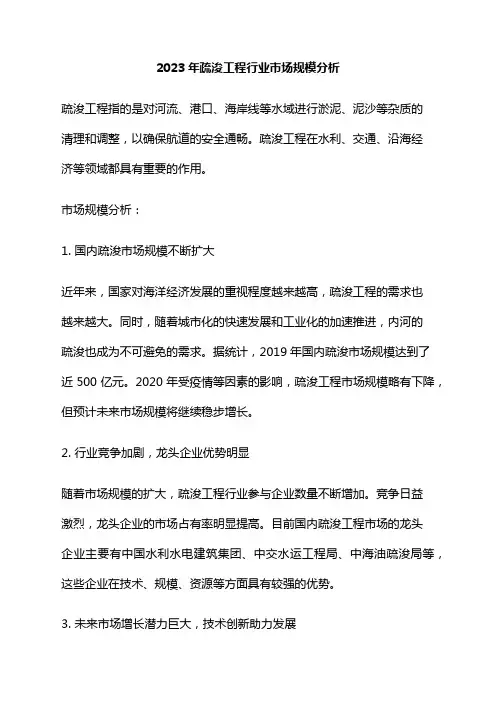 2023年疏浚工程行业市场规模分析