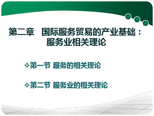 国际服务贸易ppt完整版ch2 国际服务贸易的产业基础