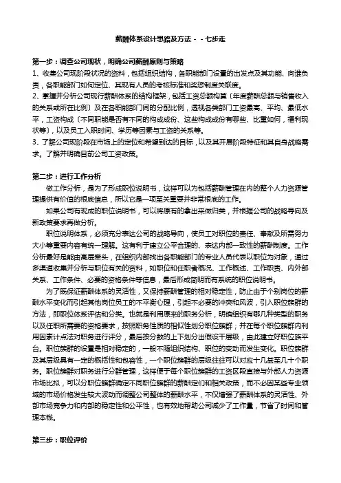 人力资源方案案例-薪酬体系设计七步走