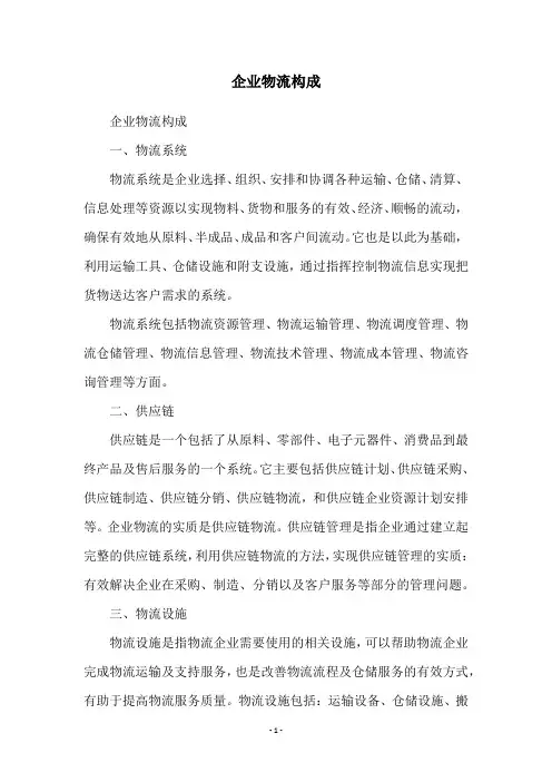 企业物流构成