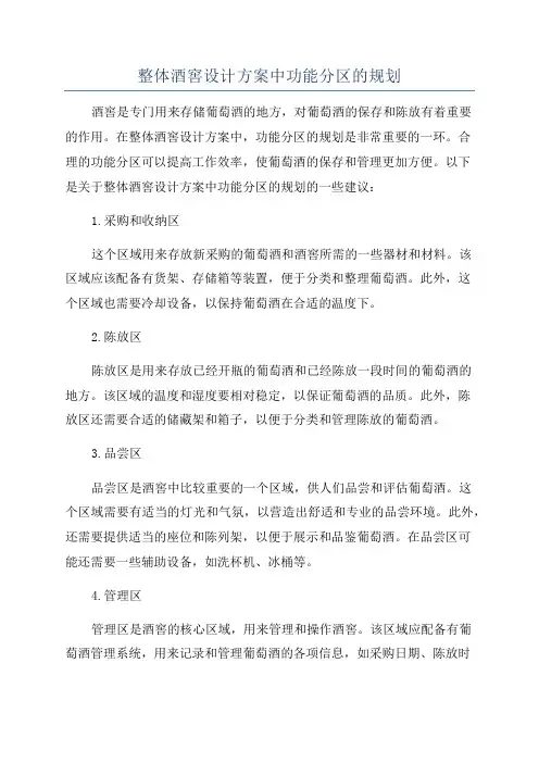 整体酒窖设计方案中功能分区的规划