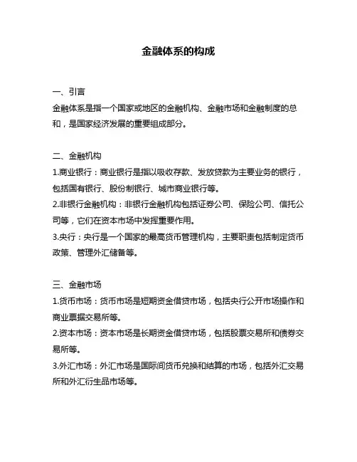 金融体系的构成
