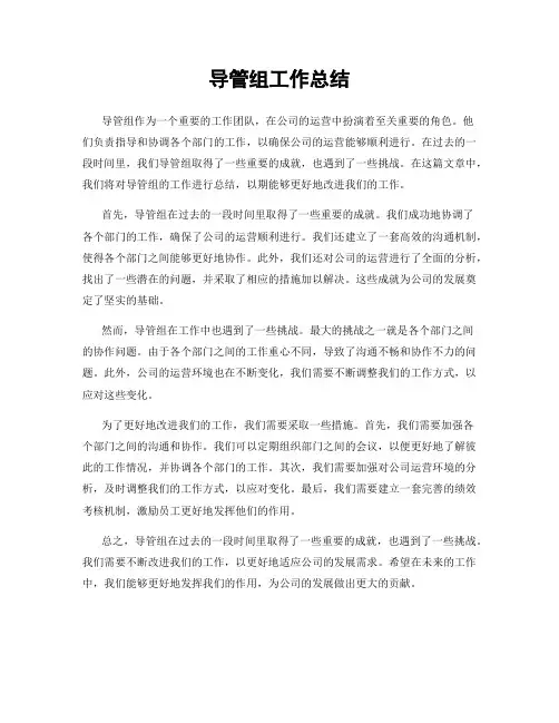 导管组工作总结