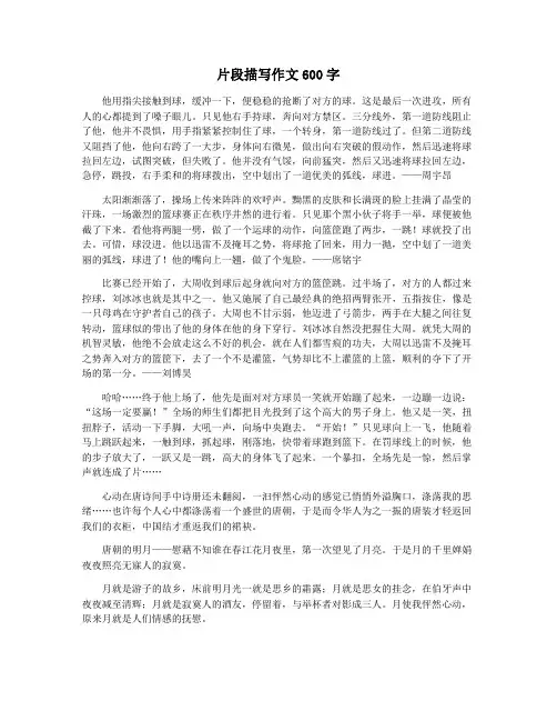 片段描写作文600字