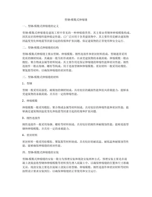 型钢-模数式伸缩缝