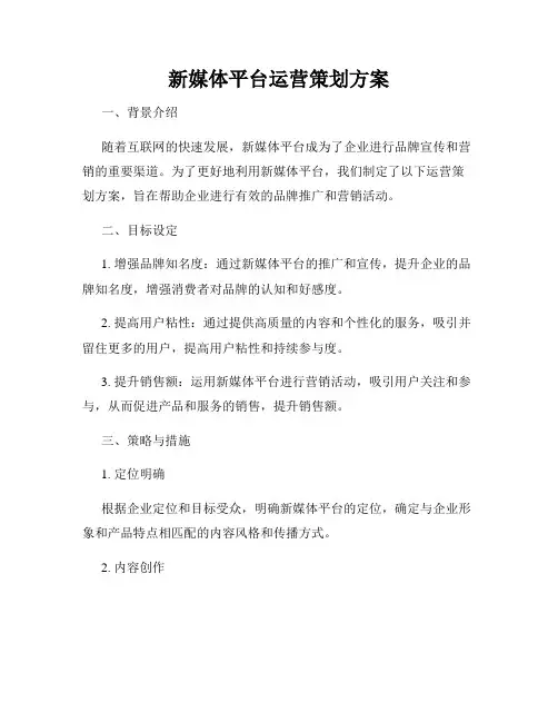 新媒体平台运营策划方案