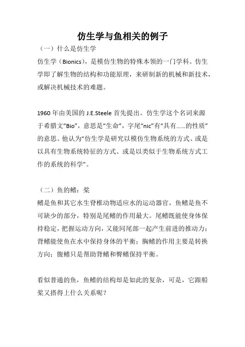仿生学与鱼相关的例子