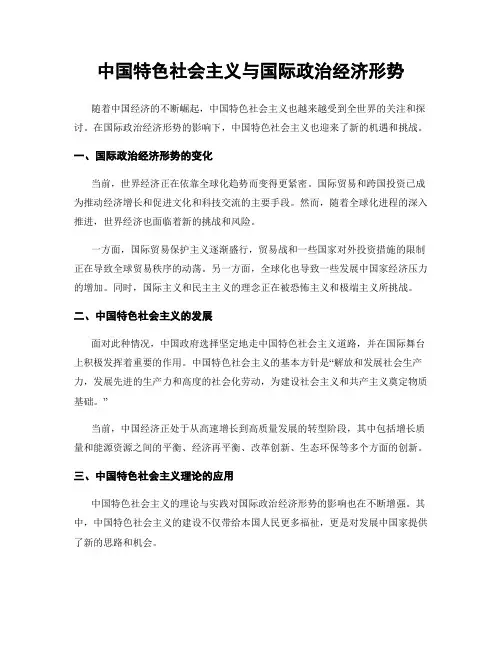 中国特色社会主义与国际政治经济形势