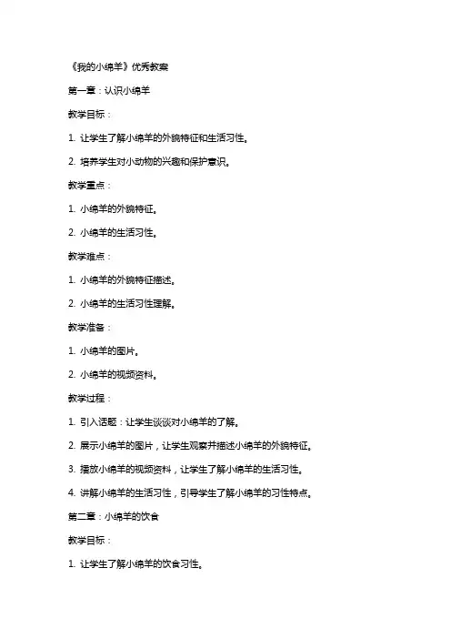 《我的小绵羊》教案