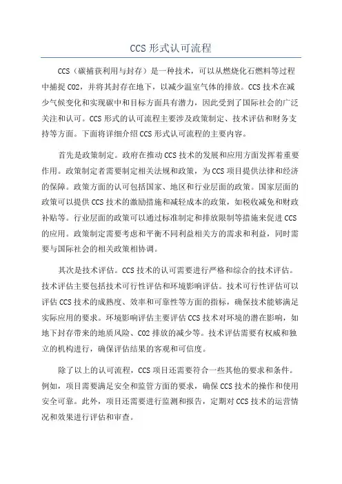 CCS形式认可流程