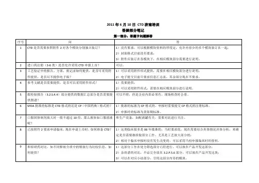 济南CTD答疑