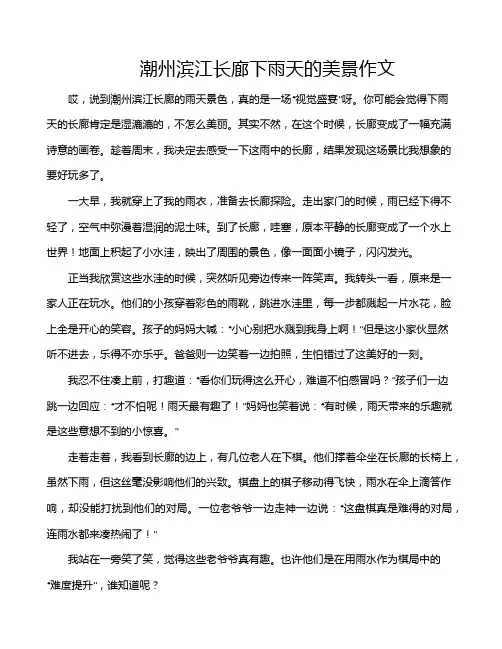潮州滨江长廊下雨天的美景作文
