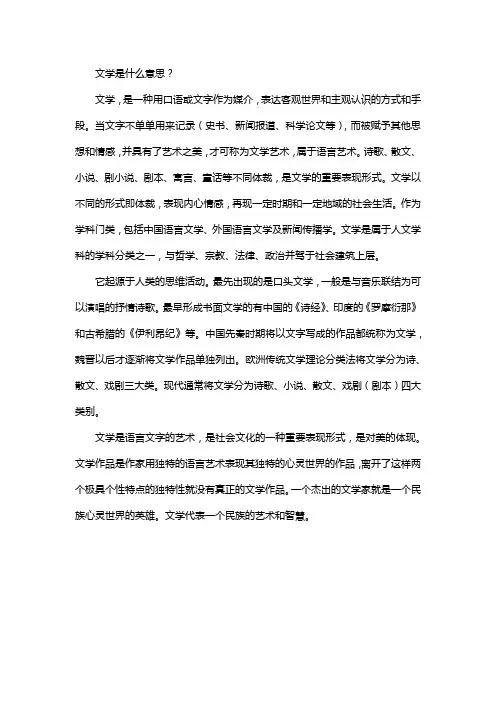文学是什么意思