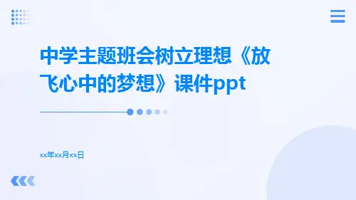 中学主题班会树立理想《放飞心中的梦想》课件ppt