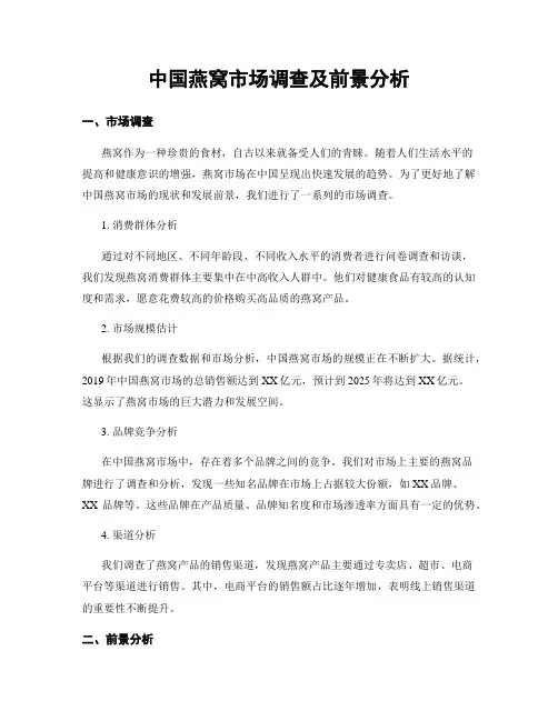 中国燕窝市场调查及前景分析