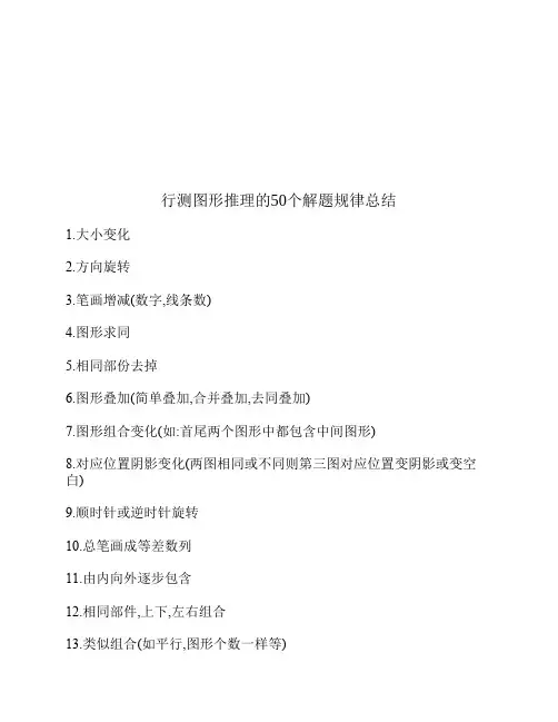 行测图形推理的50个解题规律总结技巧归纳