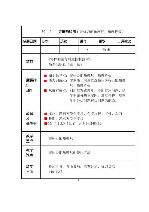 锥度的检测