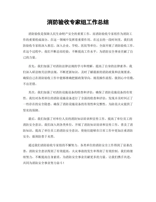 消防验收专家组工作总结