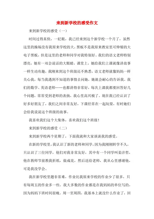 来到新学校的感受作文