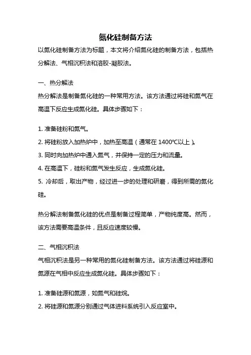 氮化硅制备方法