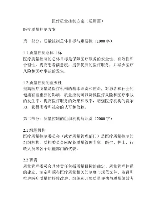 医疗质量控制方案(通用篇)