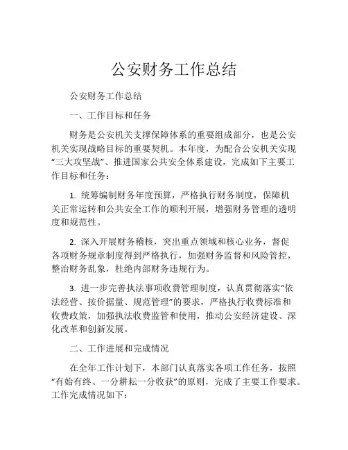 公安财务工作总结