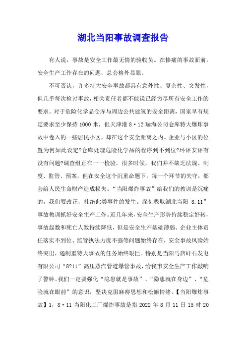 湖北当阳事故调查报告