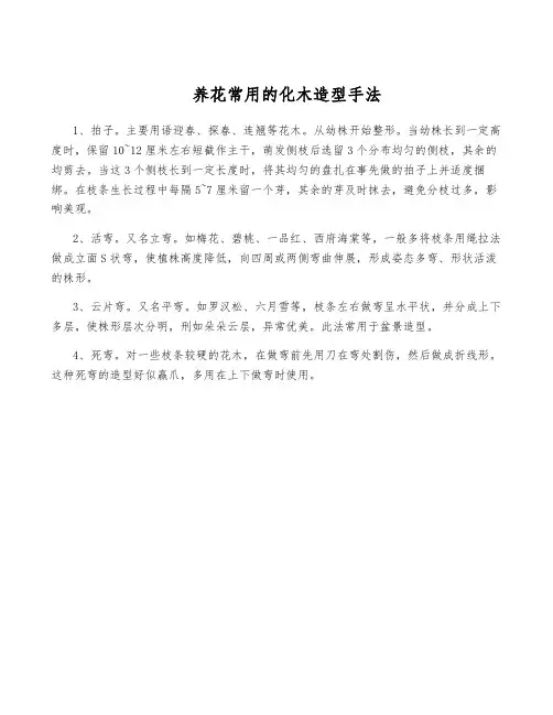 养花常用的化木造型手法