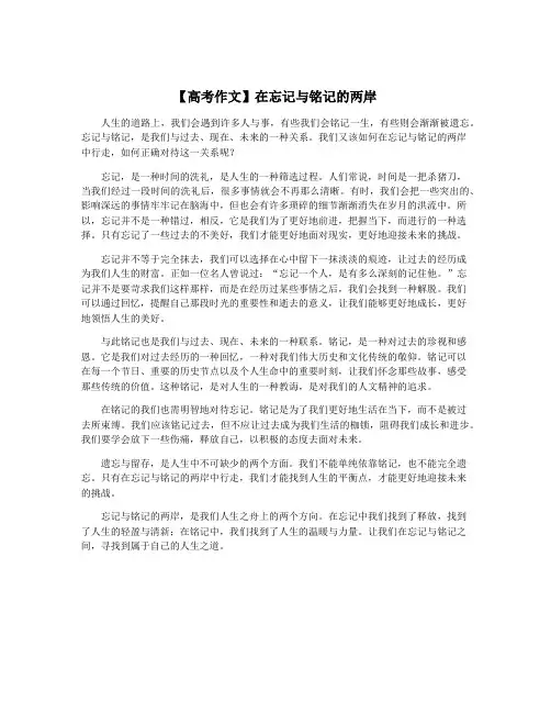 【高考作文】在忘记与铭记的两岸
