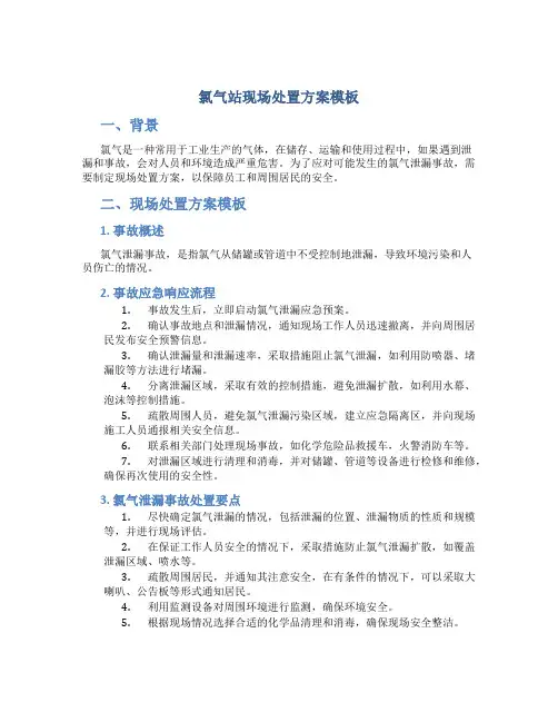 氯气站现场处置方案模板