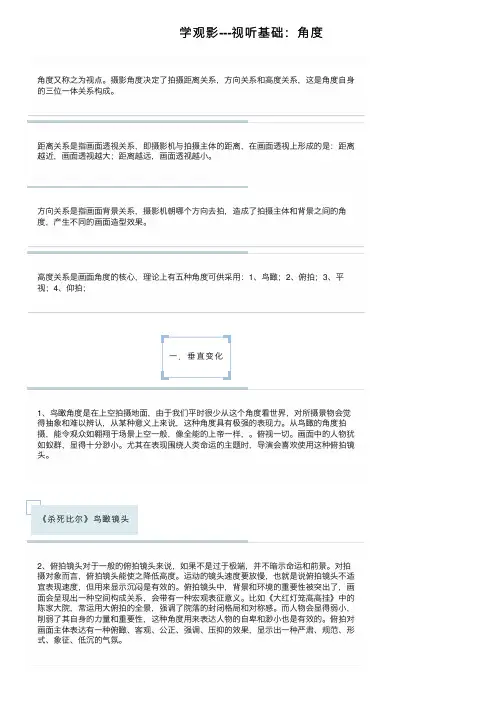学观影---视听基础：角度