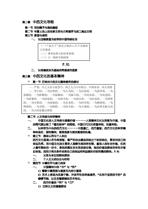 中西比较文化 徐行言主编 期末总复习资料