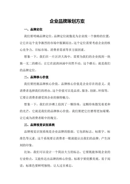 企业品牌策划方案