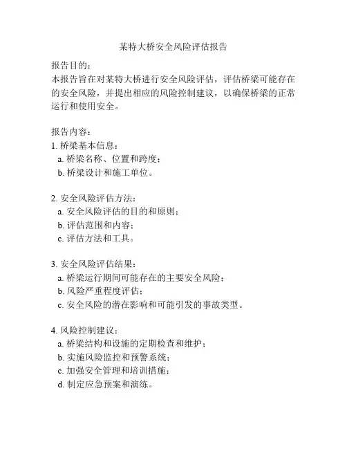 某特大桥安全风险评估报告