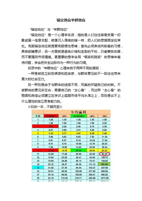 锚定效应羊群效应