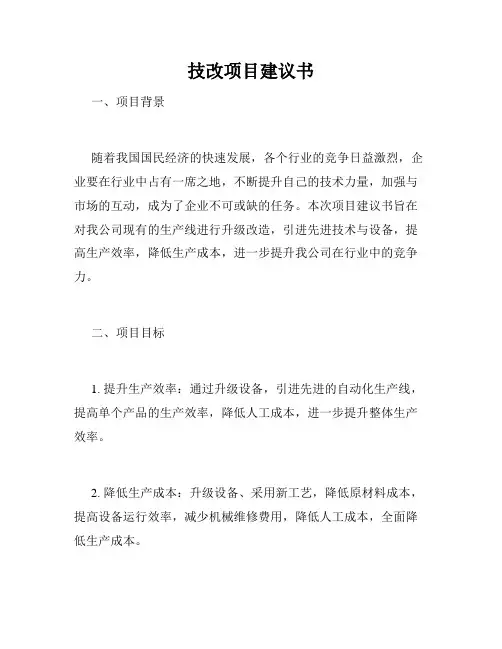 技改项目建议书