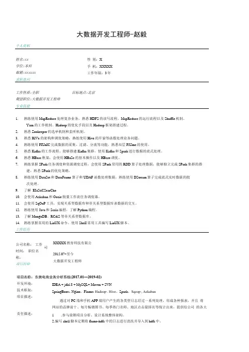 大数据开发工程师求职简历模板_002