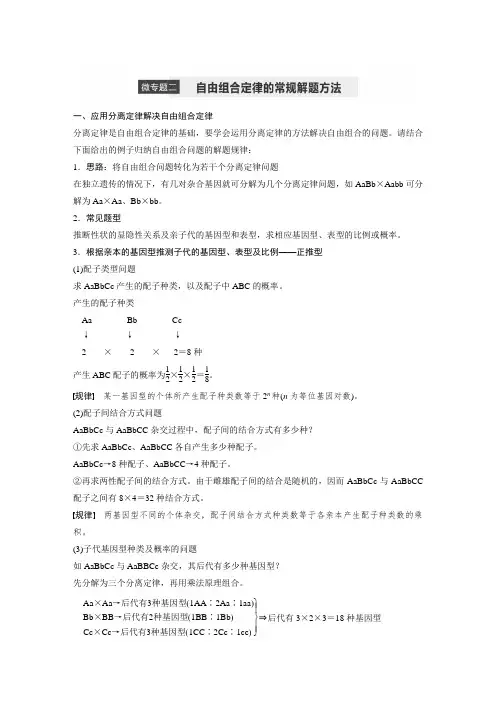 19-20版：微专题二  自由组合定律的常规解题方法（步步高）