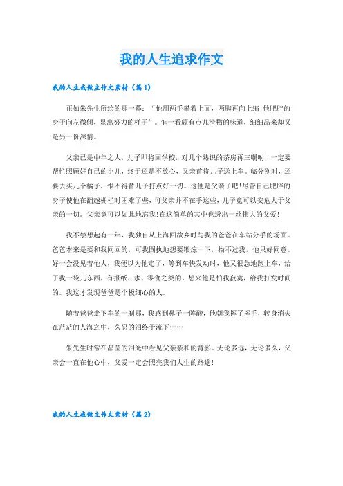 我的人生追求作文