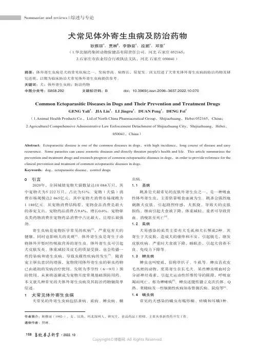 犬常见体外寄生虫病及防治药物