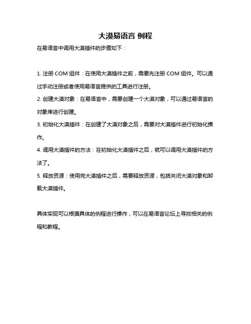 大漠易语言 例程