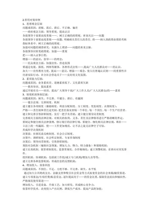 申论常用对策举例